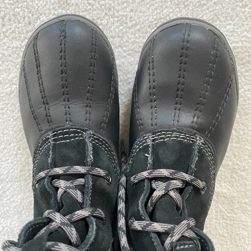 LL Bean Youth Boots Insulated 200g Waterproof Tek 2.5 Laceup Size 3 Black Duck